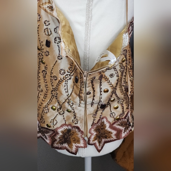 FIESTA 3pc Top Skirt Shawl Sari Style Formal Wedding Evening Set. Brown. Size:2X - Picture 7 of 16